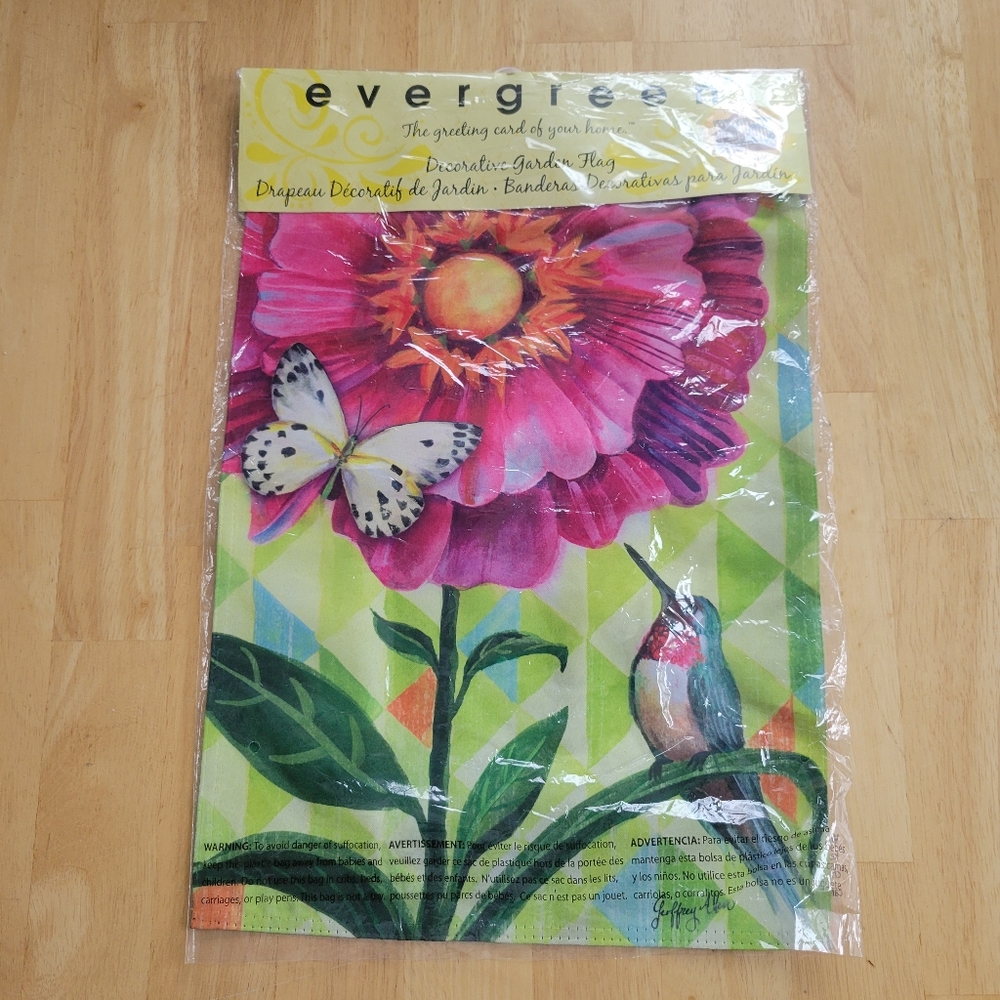 New floral garden flag